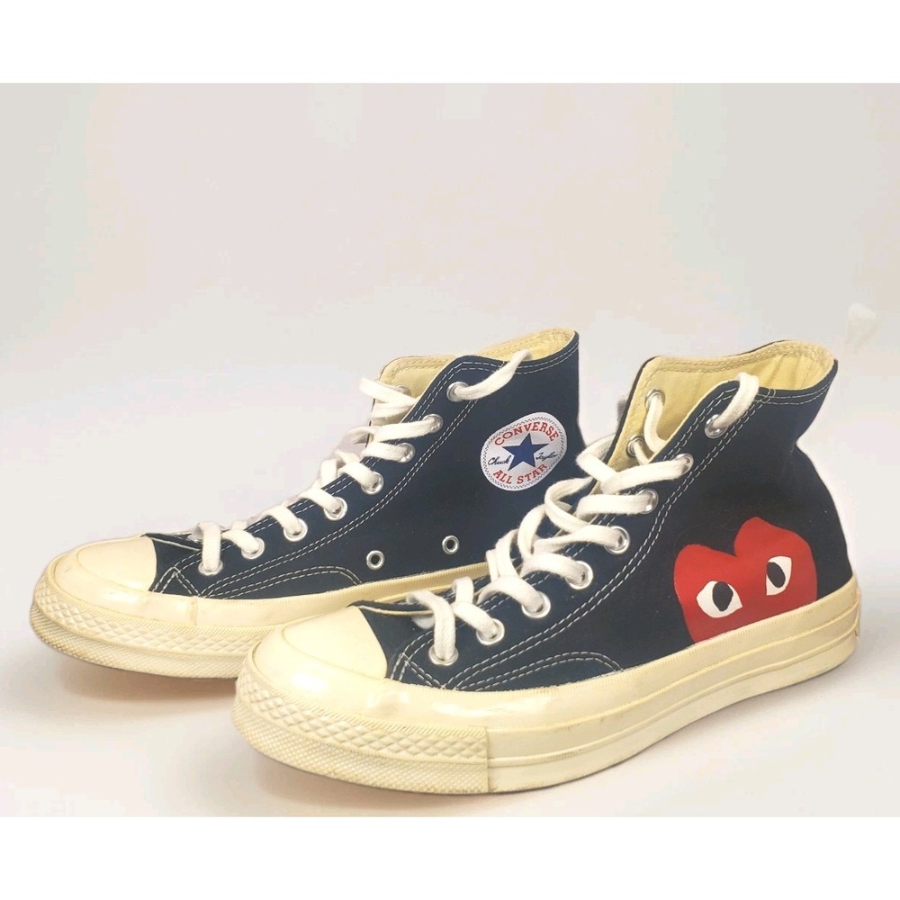Converse Chuck Taylor All Star Hi Black Comme des Garcons PLAY Men's  7 womens 9 - Picture 8 of 8